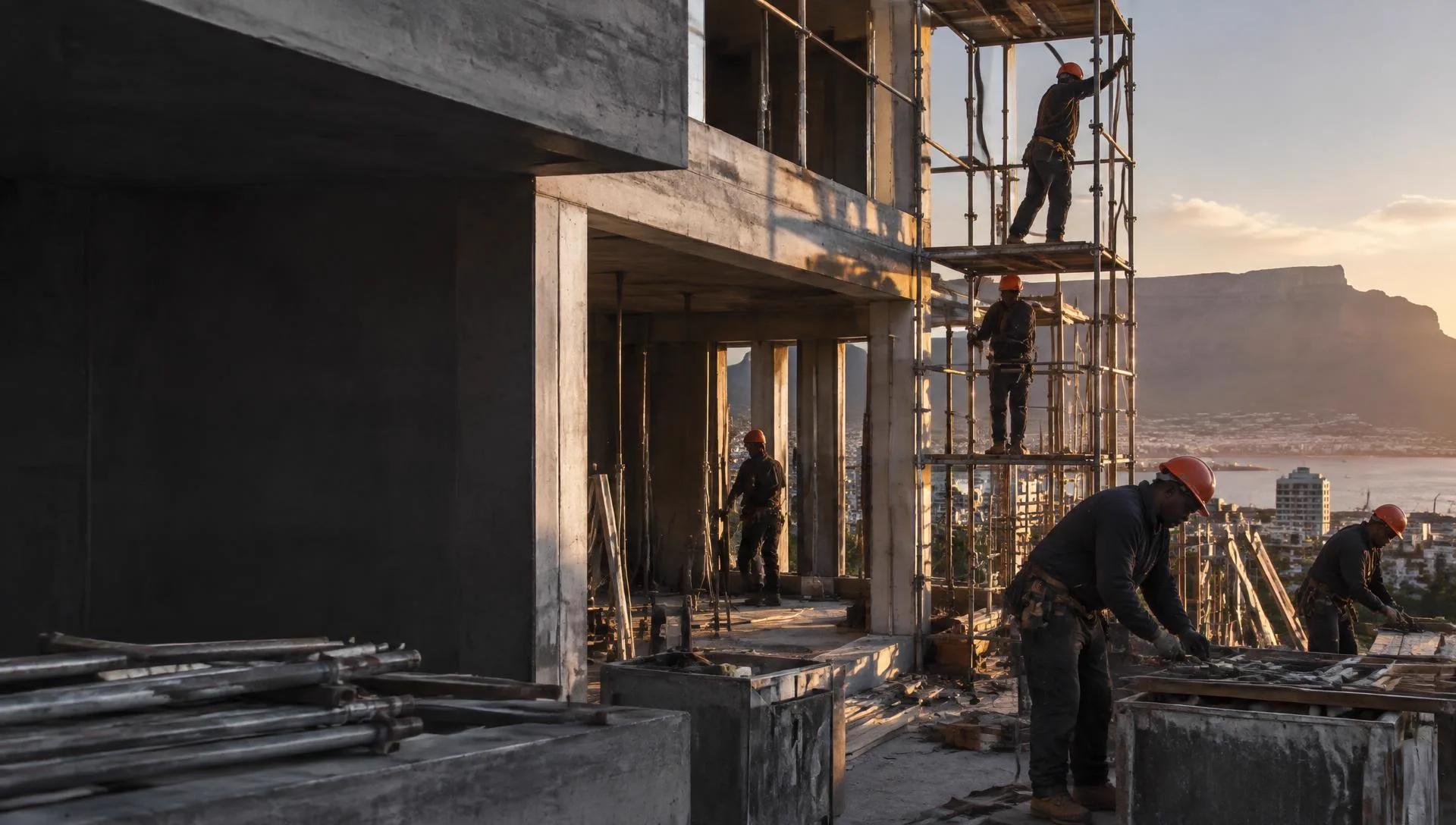 Kennon Construction team working on a Cape Town building site